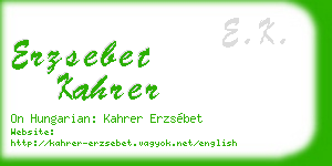 erzsebet kahrer business card